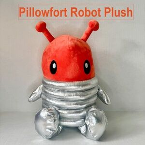 PILLOWFORT Robot/Alien Suit Plush Stuffed Pillow/Animal w Orange Antennae Ears